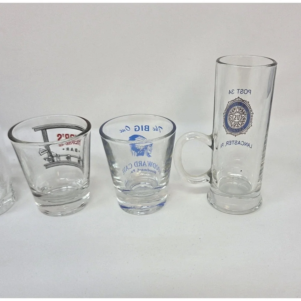 Vintage Souvenir Shot Glass & Mug Lot of 8 PA Bars Attractions Barware
